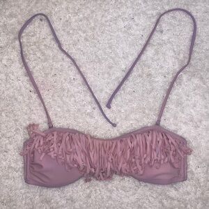 Hollister Purple Pink Blend Fringe Bikini Top